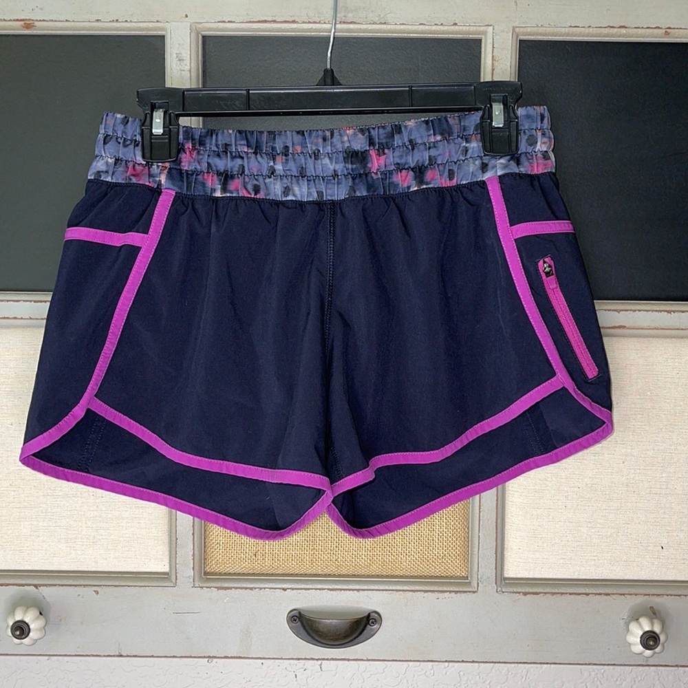 lululemon athletica Navy Athletic Shorts with Pink Trim